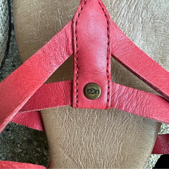 UGG Annice Pink  Leather Flip Flop Style Sandals Sz 9 - Picture 2 of 8